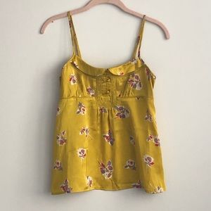 American Eagle Yellow Floral Cami, Size S